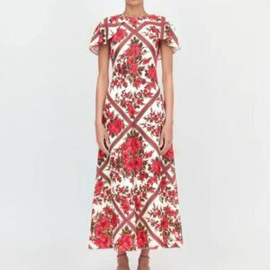 Hill House: The Davina Dress - Red Diamond Rose